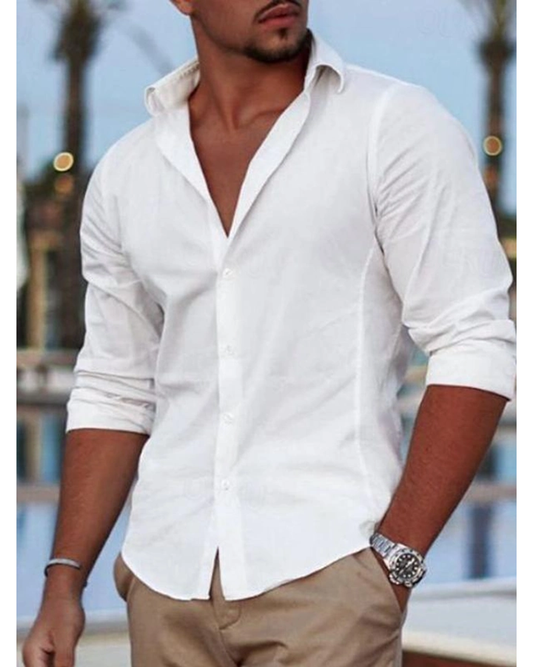 Latest White Colored Cotton Full Sleeve Shirt