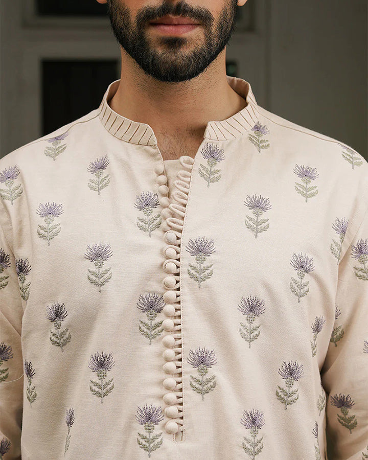 Peach Beige Colored Festive Kurta