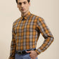 Premium Mustard Cotton Checks Shirt