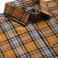 Premium Mustard Cotton Checks Shirt