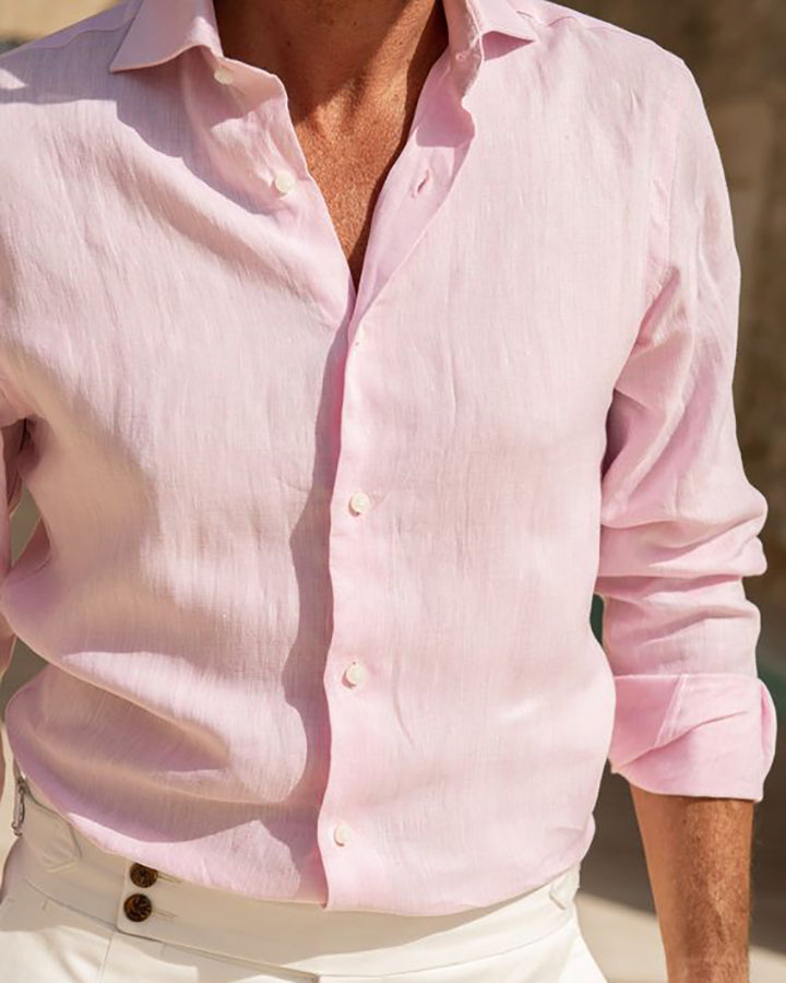 Comfortable Light Pink Colored Cotton Shirt