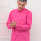 Stylish Bright Pink Colored Cotton Shirt