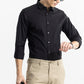 Matte Black Smooth Cotton Shirt with a Strong Contemporary Feel