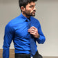 Attractive Navy Blue Colored Cotton Shirt