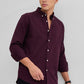 Dark Maroon Comfort-Fit Office Wear Shirt