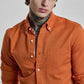 Warm Ember Rust Full-Sleeve Cotton Shirt in a Rich Subtle Tone