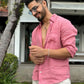 Light Pink Comfort-Fit Cotton Shirt