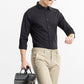Matte Black Smooth Cotton Shirt with a Strong Contemporary Feel