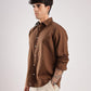 Brown Comfort-Fit Cotton Shirt for Office Wear