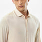 Warm Beige Smooth Cotton Shirt with a Subtle Classic Appeal