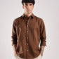 Brown Comfort-Fit Cotton Shirt for Office Wear