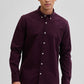 Dark Maroon Comfort-Fit Office Wear Shirt