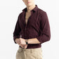 Terra Maroon Premium Cotton Full-Sleeve Shirt with a Warm Refined Shade
