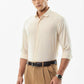 Warm Beige Smooth Cotton Shirt with a Subtle Classic Appeal