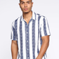 Striped White Color Linen Half Sleeve Shirt