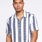 Striped White Color Linen Half Sleeve Shirt