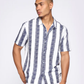 Striped White Color Linen Half Sleeve Shirt
