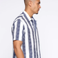 Striped White Color Linen Half Sleeve Shirt