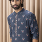 Blue Color Cotton Floral Print Kurta