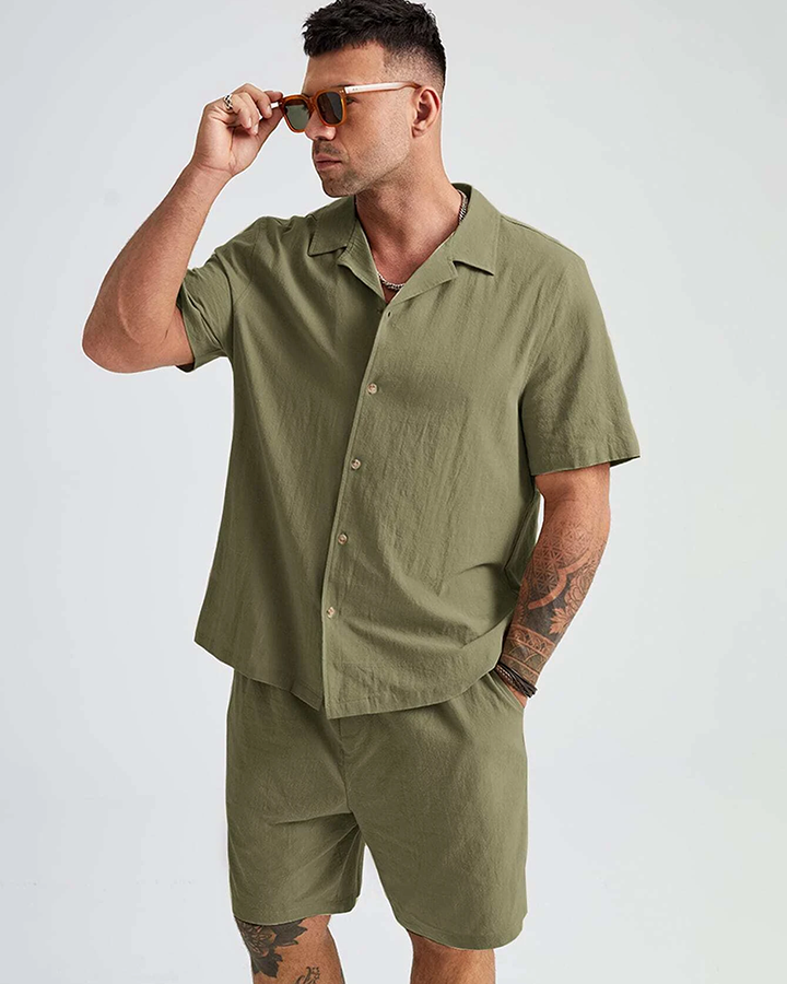 Regular Fit Army Green Colored Cotton Shirt