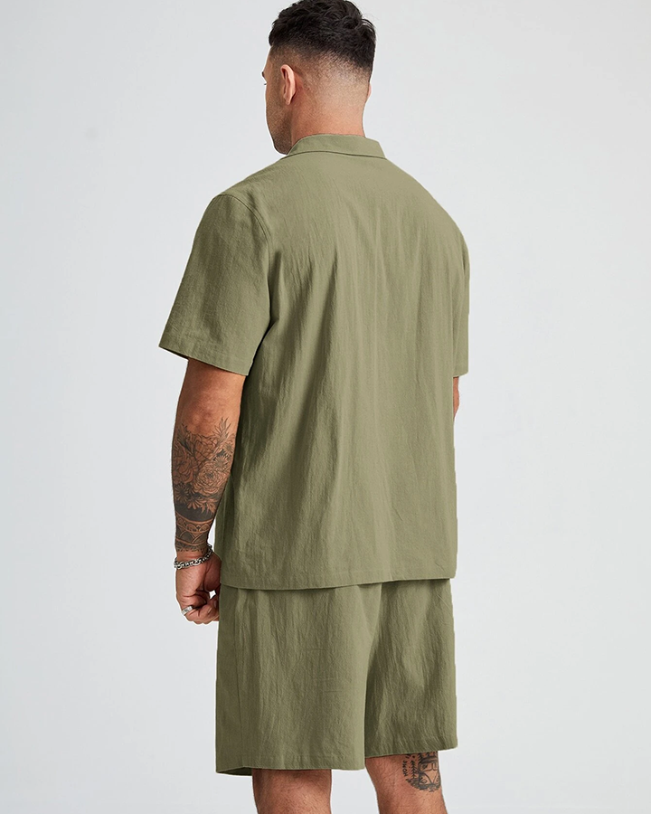 Regular Fit Army Green Colored Cotton Shirt