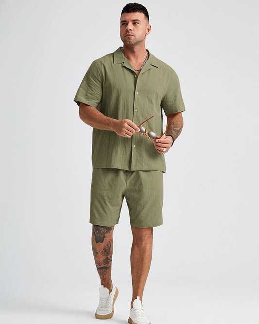 Regular Fit Army Green Colored Cotton Shirt