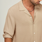 Stylish Solid Beige Colored Cotton Shirt