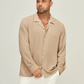 Stylish Solid Beige Colored Cotton Shirt