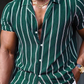 Men's Teal Green Colored Stripe Shirt