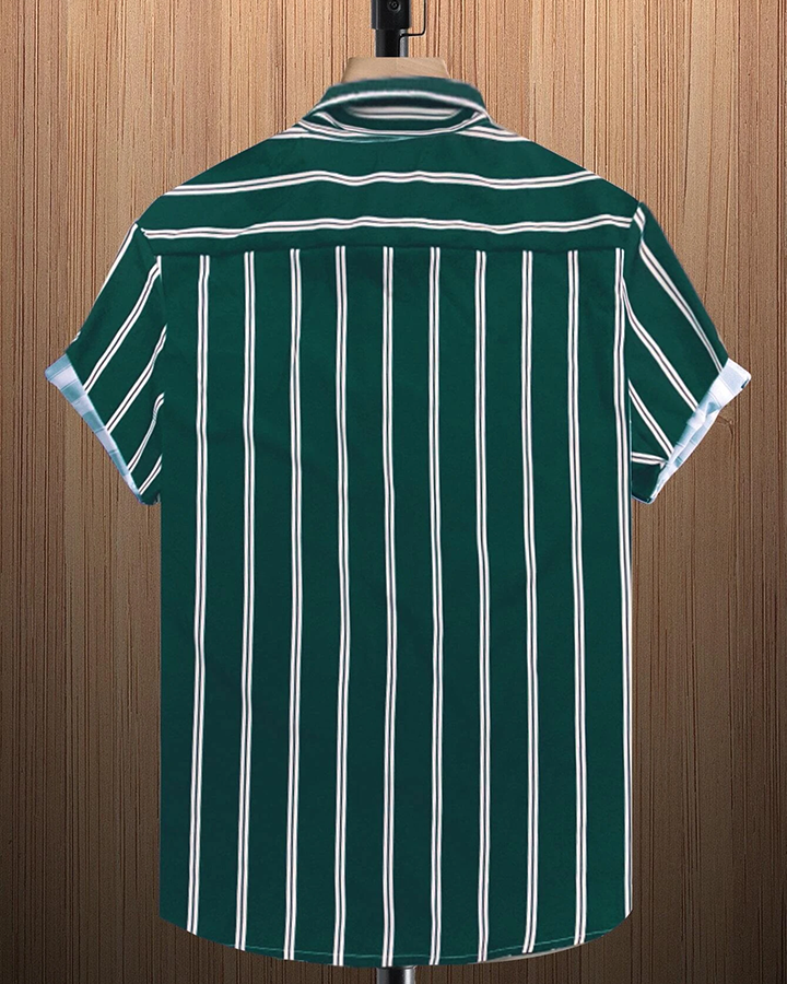 Men's Teal Green Colored Stripe Shirt