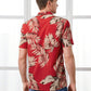 Red Colored Linen Tropical Printed Shirt