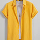 Atrractive Yellow Linen Half Sleeve Shirt