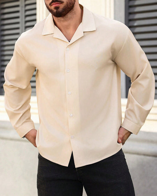 Tailored Beige Colored Cotton Shirt