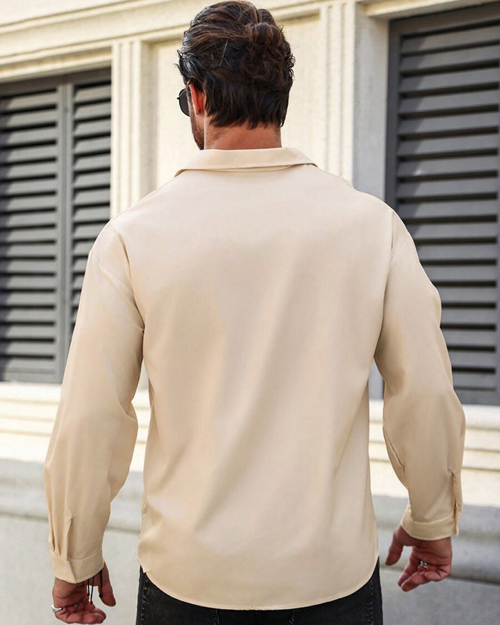 Tailored Beige Colored Cotton Shirt