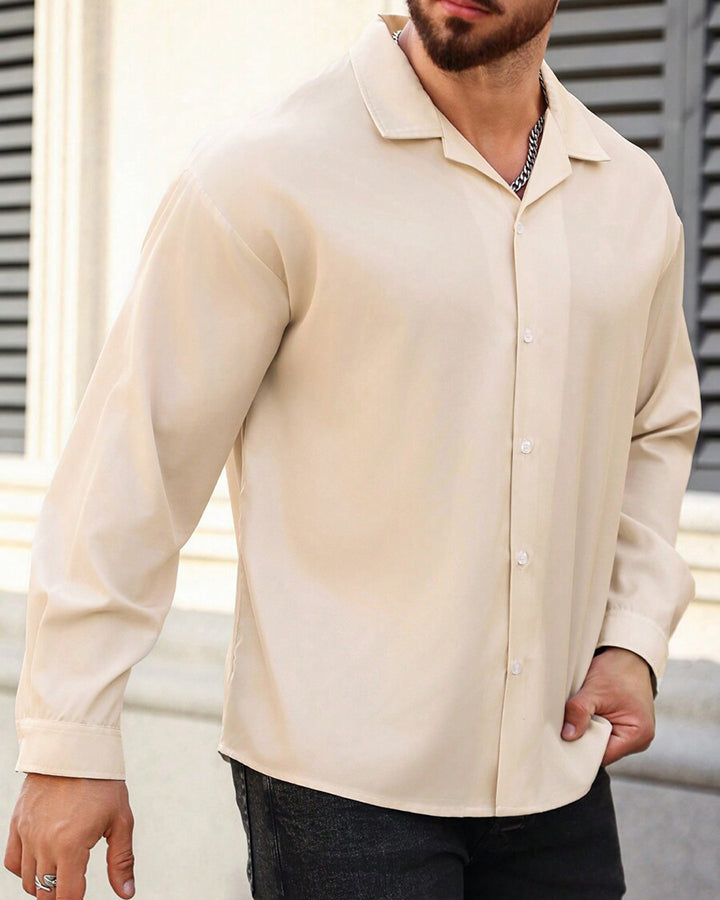 Tailored Beige Colored Cotton Shirt