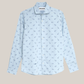 Sky Blue Rayon Casual Printed Shirt