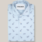 Sky Blue Rayon Casual Printed Shirt