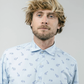 Sky Blue Rayon Casual Printed Shirt