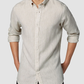Cream Colored Brushed Linen Full Sleeve Shirt