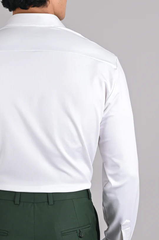 Formal White Colored Cotton Stretch Shirt