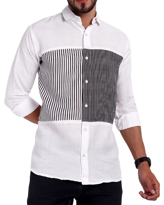 White Color Striped Stylish Shirt