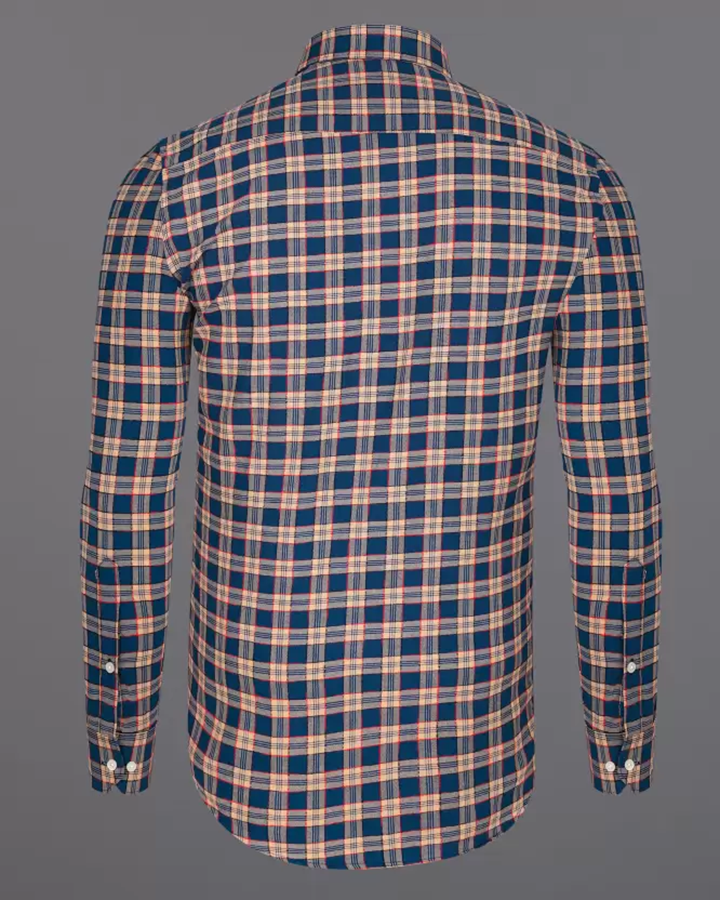 Blue Colored Rayon Checkered Full Sleeve Shirt