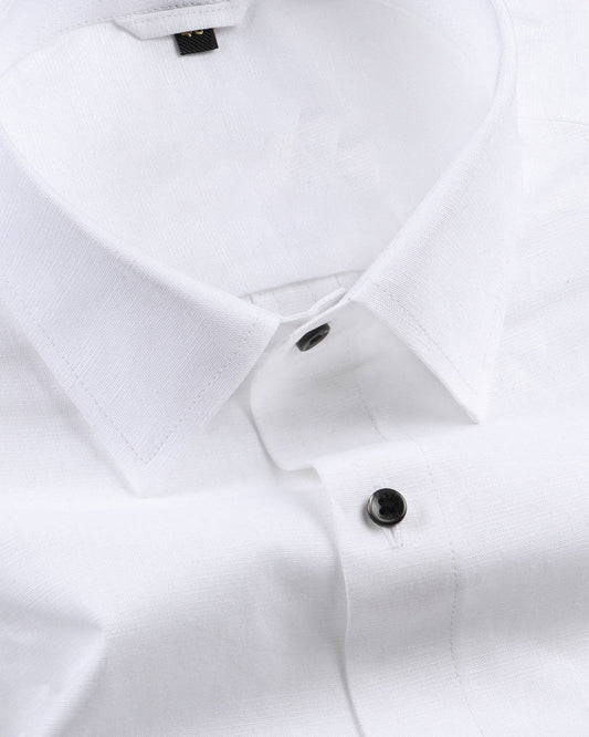 Regular Fit White Colored Cotton Shirt