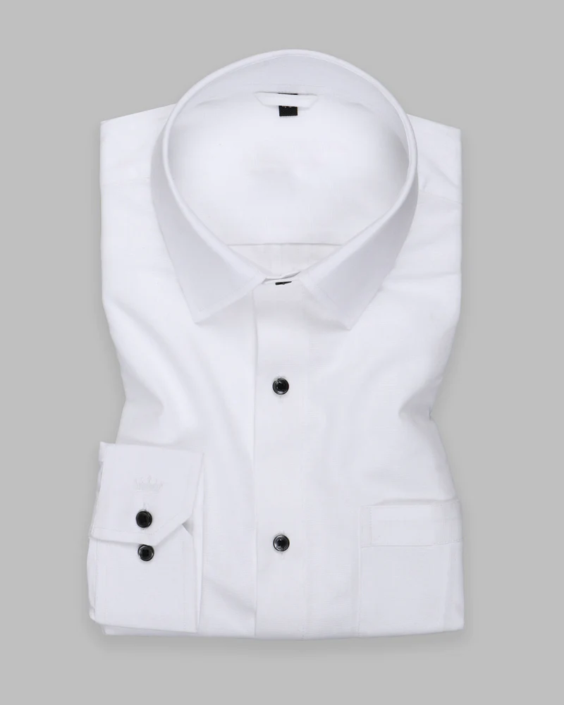 Regular Fit White Colored Cotton Shirt