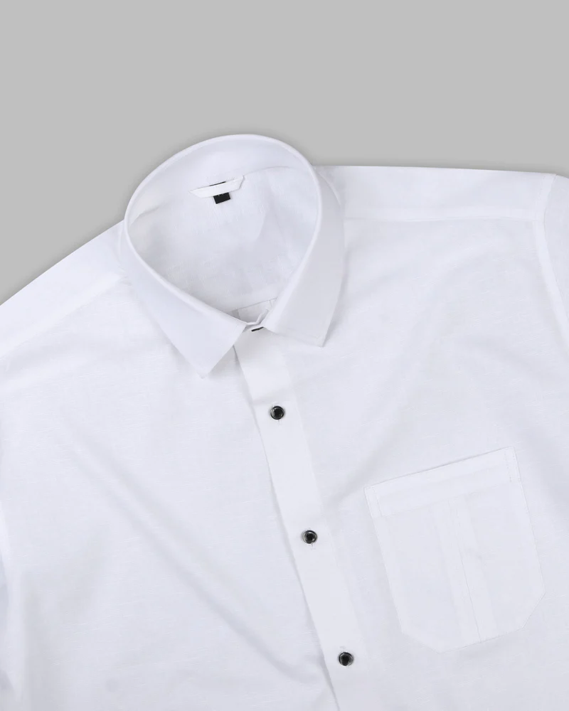 Regular Fit White Colored Cotton Shirt