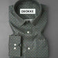 Grey Colored Linen Floral Printed Shirt
