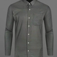 Grey Colored Linen Floral Printed Shirt