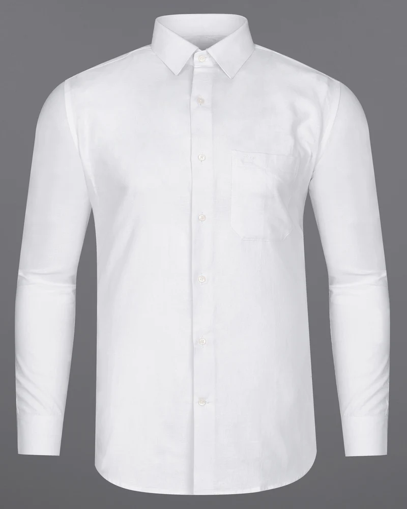 Snow White Formal Plain White Shirt