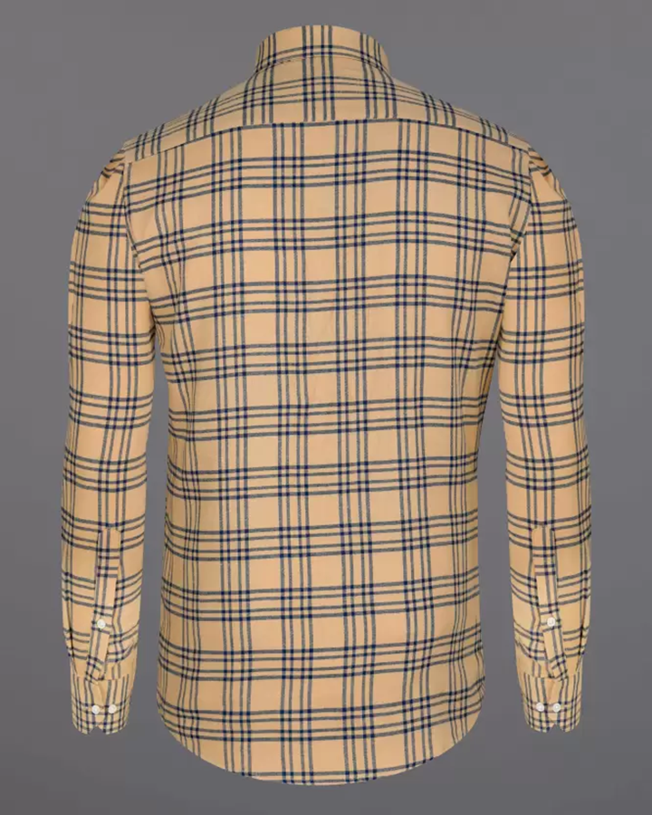 Brown Colored Cotton Checkered Shirt