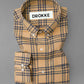 Brown Colored Cotton Checkered Shirt